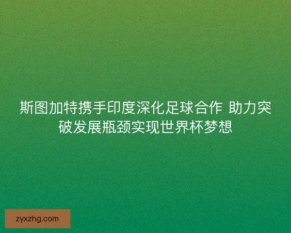 斯图加特携手印度深化足球合作 助力突破发展瓶颈实现世界杯梦想 斯图加特携手印度深化足球合作 助力突破发展瓶颈实现世界杯梦想
